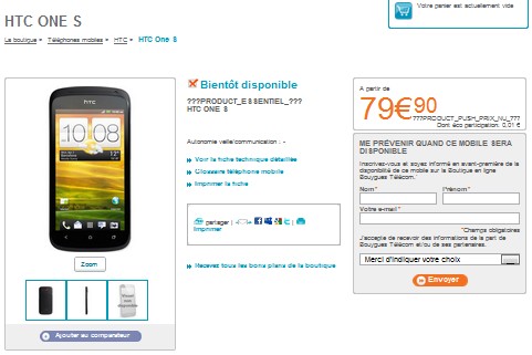 Bouygues Telecom proposera le HTC One S à partir de 79€ Htcone11