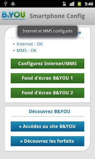 Appli Android  "Smartphone Config" pour B&YOU  Unname10