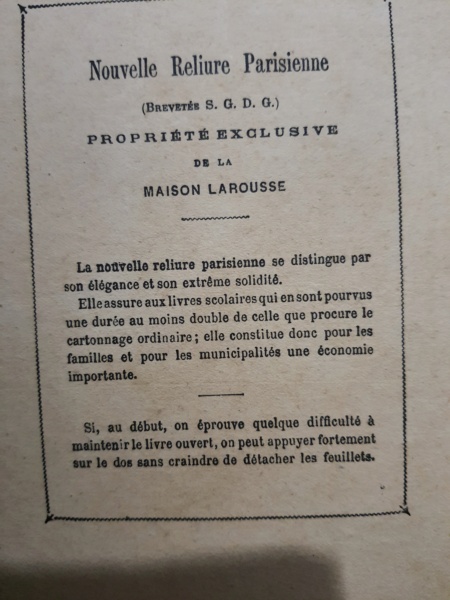 livre-atlas de Gèographie --cours supèrieur-- librairie larousse 1898 20231244