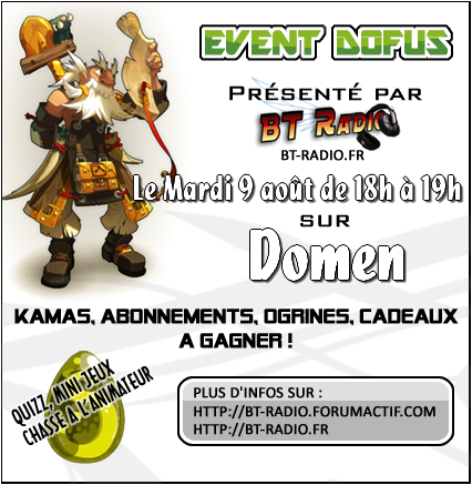 EVENT DOFUS - ce MARDI 09 AOUT - sur Domen Affich10