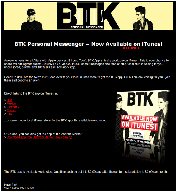 NEWS: Newsletter : BTK Personal Messenger – Maintenant disponible sur iTunes ! 30625410