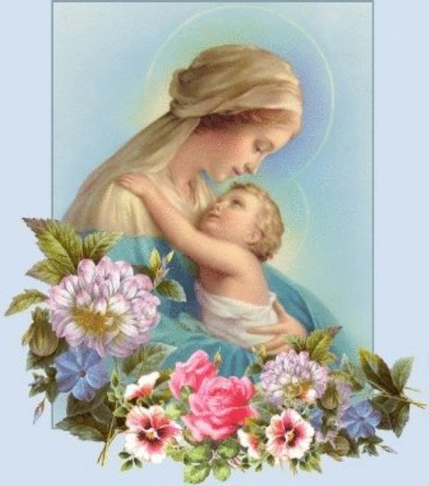La Très Sainte Vierge Marie et les fleurs 15587910