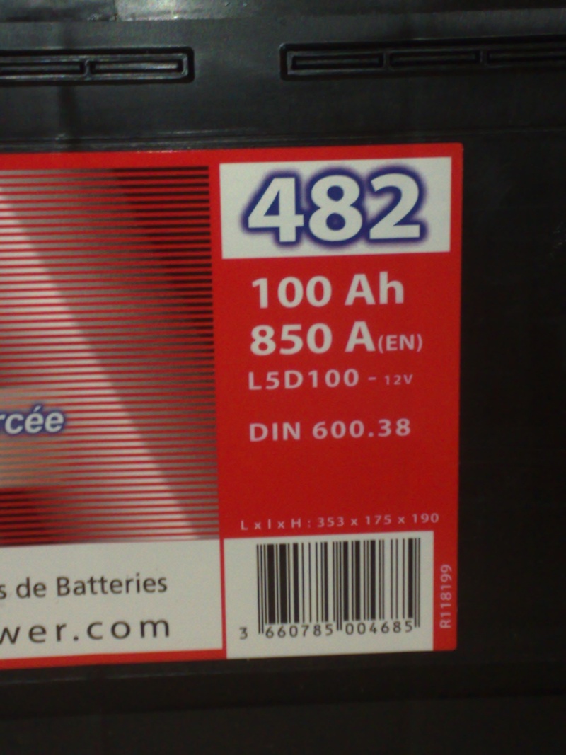 [VENTE] 3 Batteries 95Ah 800 A neuve 120 euros l'une - Page 2 31102011