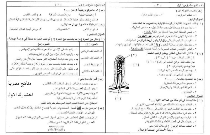 امتحان السودان 2012 في مادة : الاحياء 1219
