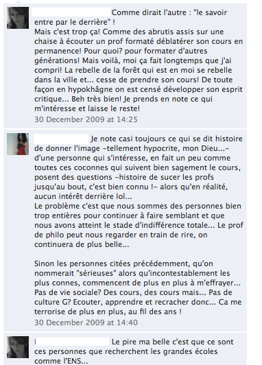 Screens des réseaux sociaux Blabla11