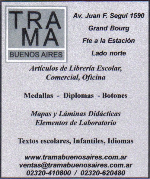 EN MALVINAS ARGENTINAS: LIBRERIA TRAMA. Aviso_30