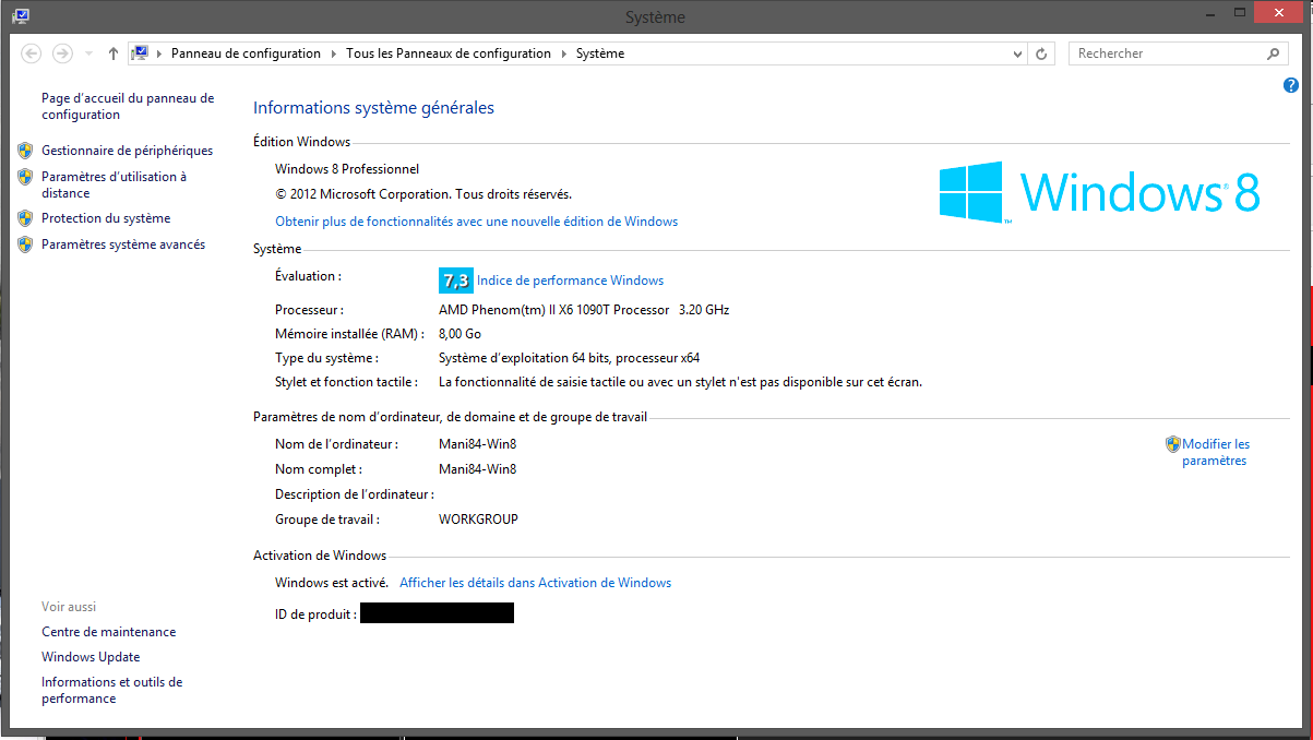 Mise à niveau vers Windows 8 Active10