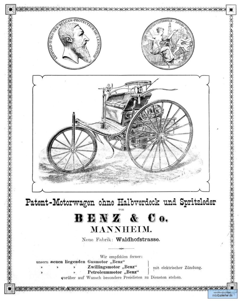 Le Tricycle Benz  "Patent MotorWagen" 1886 Mbgal870