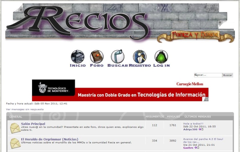 INFORMACION:  Una comunidad hispano hablante de jugadores de MMORPG  llamada Recios - Fuerza y Honor Recios10
