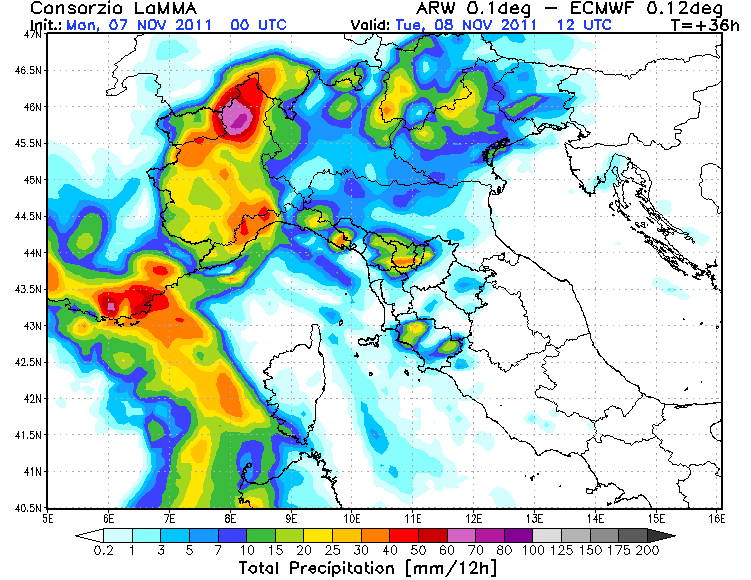 novembre - Osservazioni 7 novembre (alluvione elba) Pcp12h23