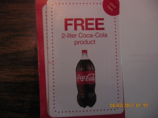 FREE 2 liter Coca-cola Target Coupon  00226