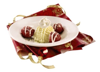 Dennys: FREE Red Velvet Pancake Puppies Sundae w/ Entree Purchase Printable Coupon 30324310