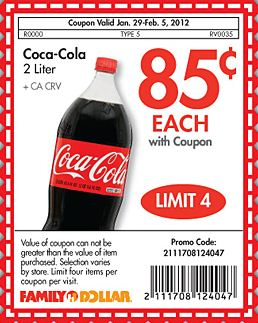 Coca-Cola 2 Liters only $.85 at Family Dollar Coca-f10