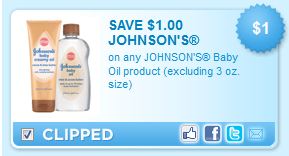 $1.00 off any JOHNSON'S Baby Oil product Printable Coupon + Walgreens Deal Johnso12