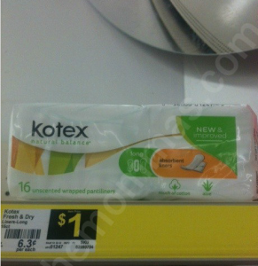$2.00 off 2 packages of KOTEX Coupons + Dollar General Deal = FREE Kotex-11