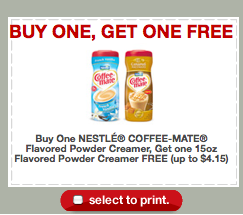 B1G1 FREE CoffeeMate Liquid and Powder Creamer Printable Coupon Scree135