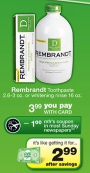 $2/1 Rembrandt Toothpaste or Mouth Rinse Printable Coupon Screen43