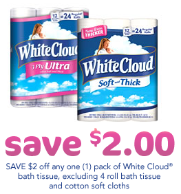 $2/1 White Cloud Tissue Printable Coupon Screen56