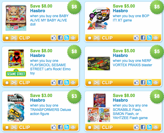 New Hasbro Toy & Game and Illy Coffee Printable Coupons Screen70