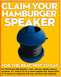 FREE Hamburger Speaker from Skoal Skoal10