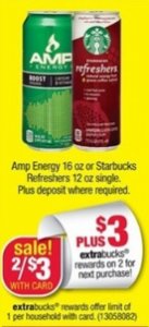 CVS: FREE Starbucks Refreshers & AMP Enerygy Drinks +  Garnier Fructis Shampoo or Conditioner Deal (Starting 7/22) Starbu16