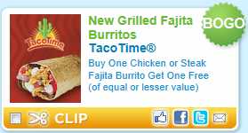 Taco Time: B1G1 FREE Fajita Burrito Coupon Taco-t10