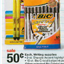 Target: 2 FREE 10 Count Pack of Bic Cristal Pens Target10