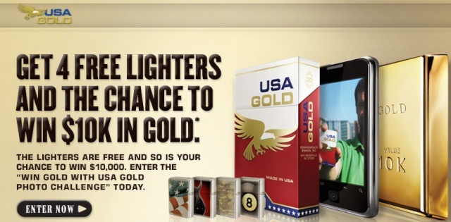 FREE 4 Lighters From USA Gold Usa-go10