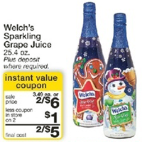 $1/2 Welch’s Sparkling Juice Printable Coupon + Walgreens Deal Wags-w10