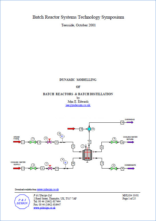 Dynamic Modelling of Batch Reactors & Batch Distillation by John E. Edwards Batch_13