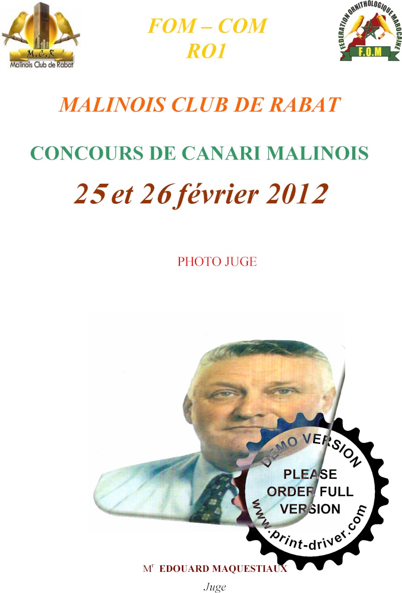 Le 5° Concours du Malinois Club de Rabat Jugé par Edouard MAQUESTIAUX  O.M.J. Cahier25