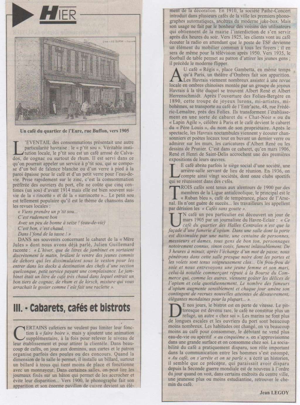 bléville - Hier, Le Havre par Jean LEGOY - Page 3 Cabare12