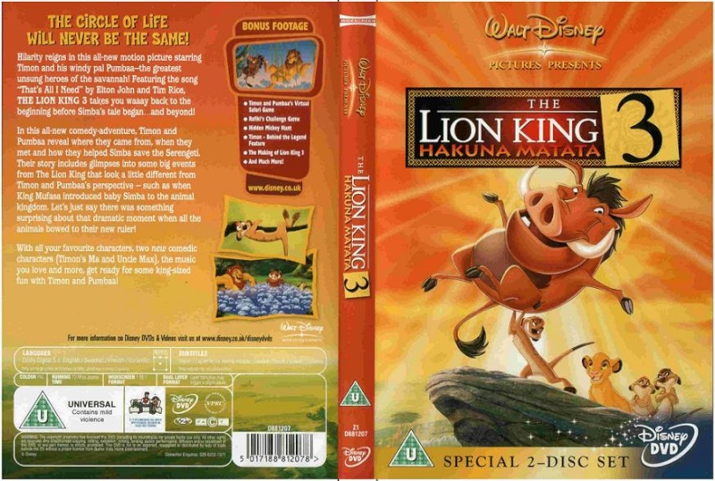 من روائع والت ديزني الفيلم الرائع ( الأسد الملك ) الجزء الثالث . ( Lion King 3 ) مدبلج باللهجه المصريه .  Thelio11