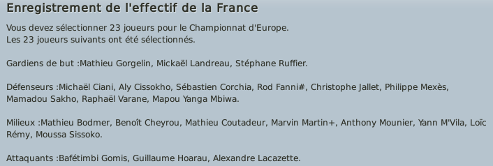 Défi n°3 - Equipe de France de football - Résultats France10