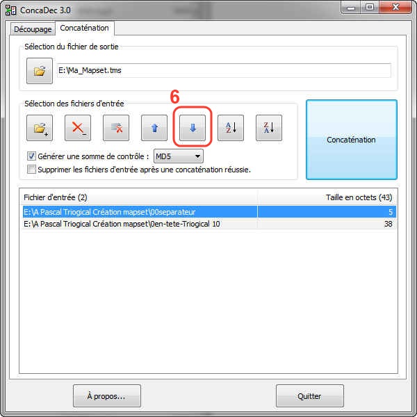 Tutoriel : comment créer une mapset Concat16