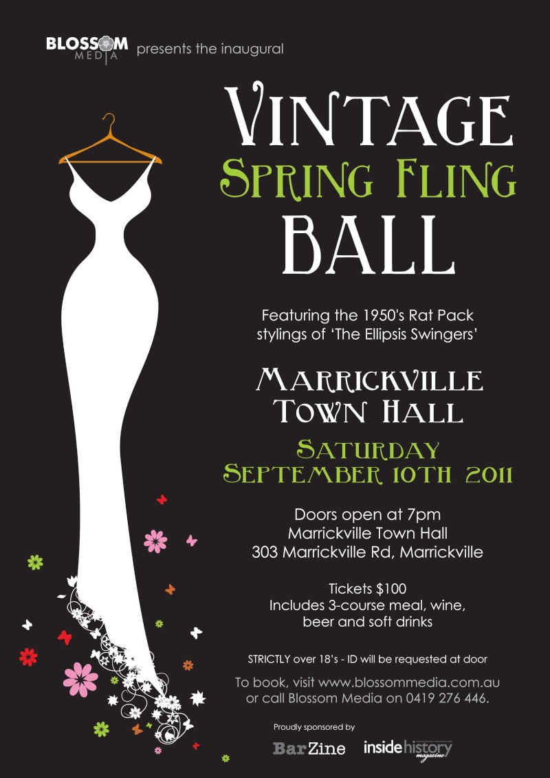 Marrickville Town Hall to host first ever Vintage Spring Fling!  Spring12