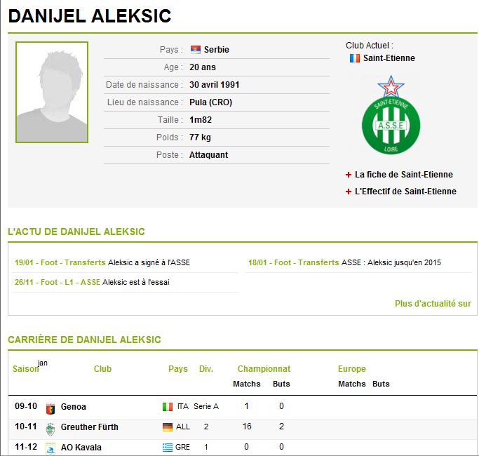 Aleksic a signé à l'ASSE Wwwww10