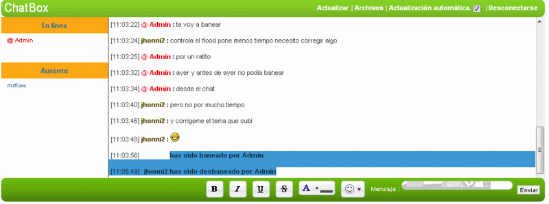 Problema: Al momento de banear por el ChatBox sale todo en blanco Abas10