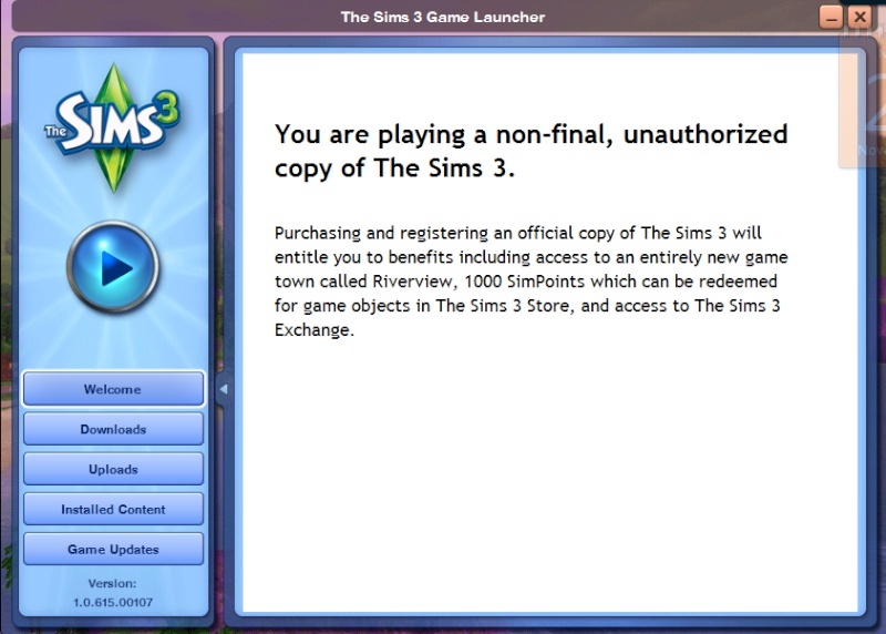 When I try to run The Sims 3 base game this pops up Menu11