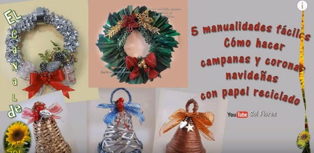 RETO GRATIS: "5 Manualidades fáciles, Cómo hacer campanas y coronas navideñas con papel reciclado". Detalles, inscripcion y presentacion de la tarea  5_manu10