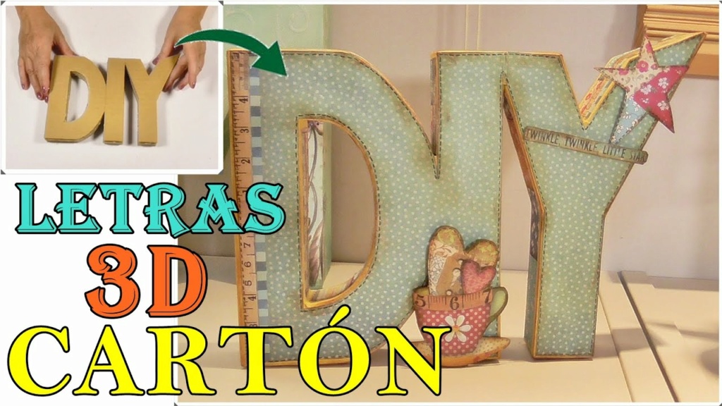 Como hacer letras 3D con carton Maxres38