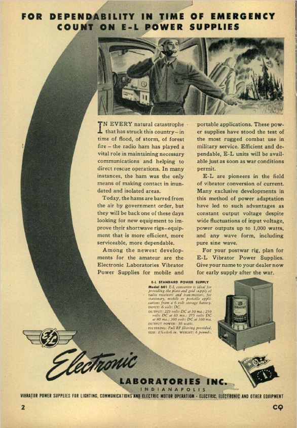 Laboratories - RME Radio Manufacturers - Advertisment CQ January 1945 Electr15