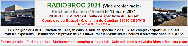 RadioBroc - (Annulée) Radiobroc 2021 (Vide grenier radio) Cestas dpt.33 (13 mars 2021) Radiob13