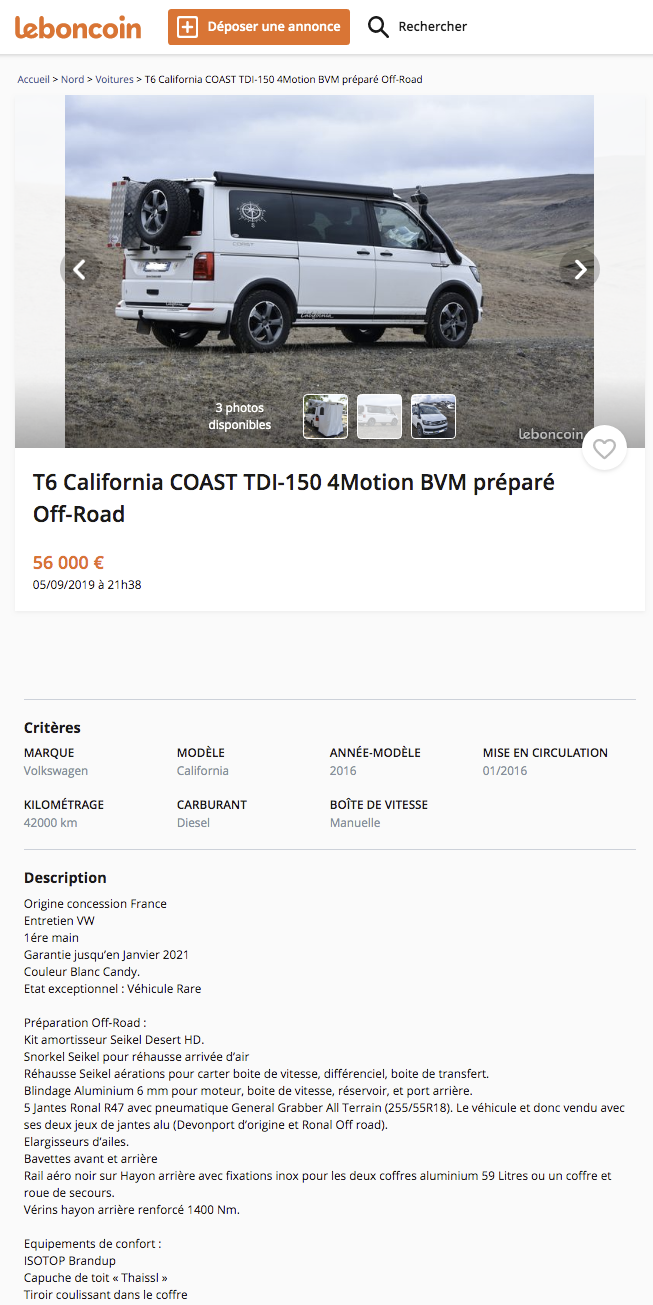 VENDU - Vend T6 California COAST TDI 150 4motion BVM préparé Off Road T5z_ch11