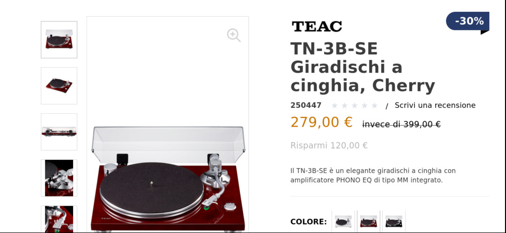 teac - Correte Giradischi Teac ottimo a 279€ in offerta Scree949