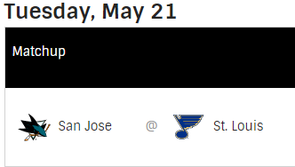 Martes 21 de Mayo de 2019 -ROAD TO THE STANLEY CUP - FINAL DE LA CONFERENCIA OESTE- Nhl74