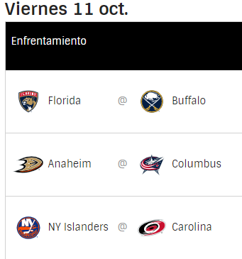 Viernes 11 de octubre de 2019 Nhl91