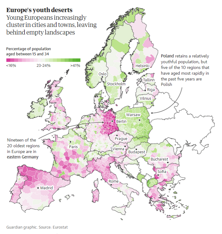 The ‘youth deserts’ in eastern and southern Europe Europe10