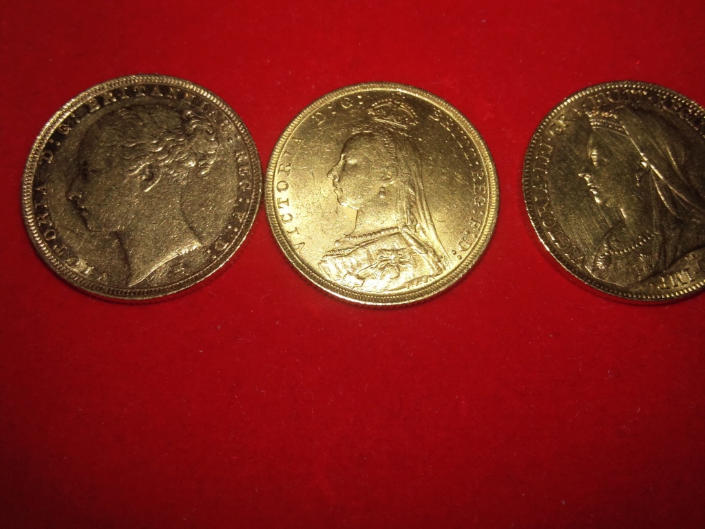 SERIE  de 6 soberanos de oro de la reina Victoria,Edward  VII y George V.  20181222