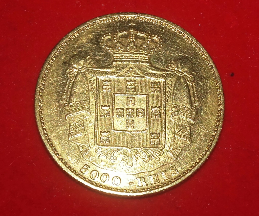 Portugal 5000 reis 1872 Luis I . 20181226